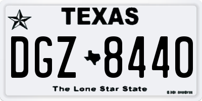 TX license plate DGZ8440