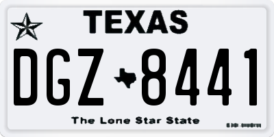 TX license plate DGZ8441
