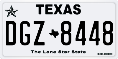 TX license plate DGZ8448