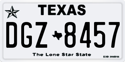 TX license plate DGZ8457