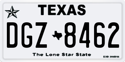 TX license plate DGZ8462