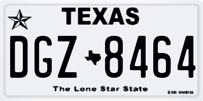 TX license plate DGZ8464