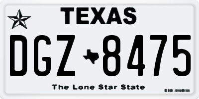TX license plate DGZ8475