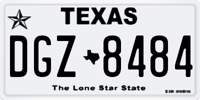 TX license plate DGZ8484