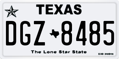 TX license plate DGZ8485
