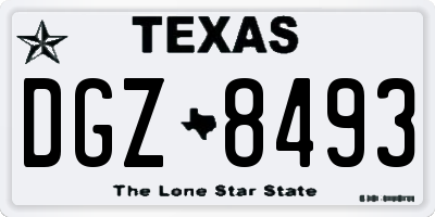 TX license plate DGZ8493