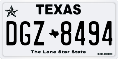 TX license plate DGZ8494