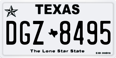 TX license plate DGZ8495