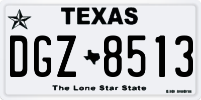 TX license plate DGZ8513