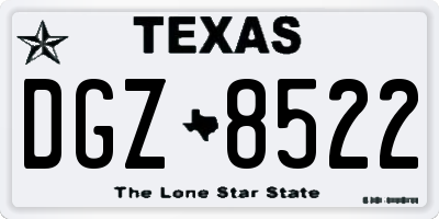 TX license plate DGZ8522