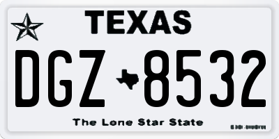 TX license plate DGZ8532