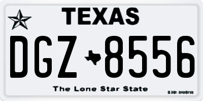 TX license plate DGZ8556