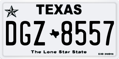 TX license plate DGZ8557