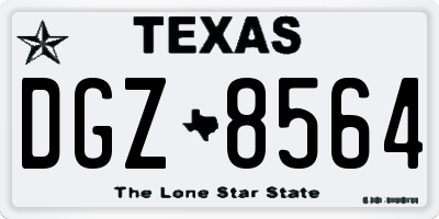 TX license plate DGZ8564