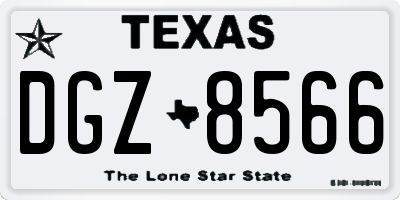 TX license plate DGZ8566