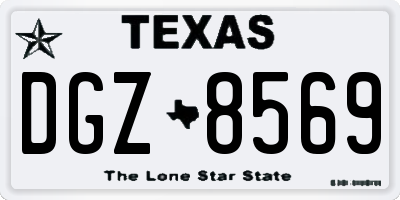 TX license plate DGZ8569