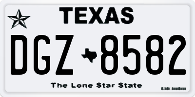 TX license plate DGZ8582
