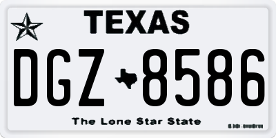 TX license plate DGZ8586