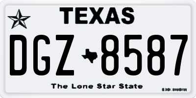 TX license plate DGZ8587