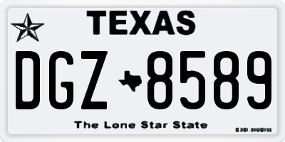 TX license plate DGZ8589