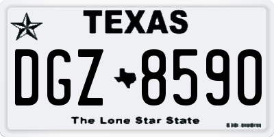 TX license plate DGZ8590
