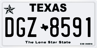 TX license plate DGZ8591