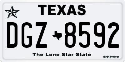 TX license plate DGZ8592