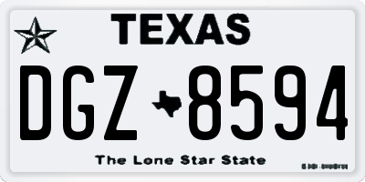 TX license plate DGZ8594