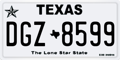 TX license plate DGZ8599