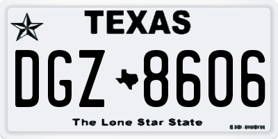 TX license plate DGZ8606