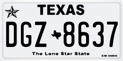 TX license plate DGZ8637