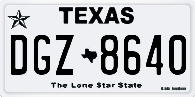 TX license plate DGZ8640