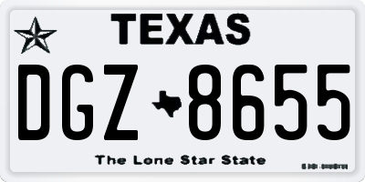 TX license plate DGZ8655
