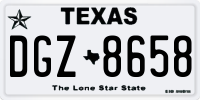 TX license plate DGZ8658