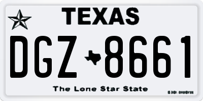 TX license plate DGZ8661