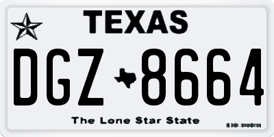 TX license plate DGZ8664