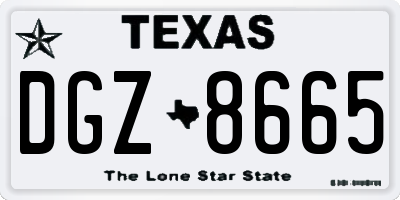 TX license plate DGZ8665