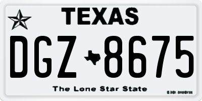 TX license plate DGZ8675