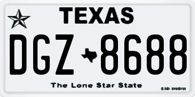 TX license plate DGZ8688