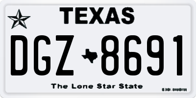 TX license plate DGZ8691