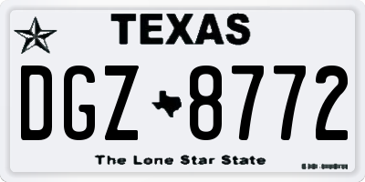 TX license plate DGZ8772