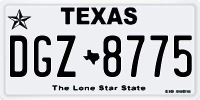 TX license plate DGZ8775