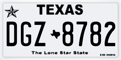 TX license plate DGZ8782