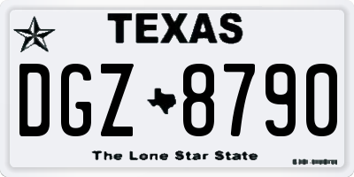 TX license plate DGZ8790