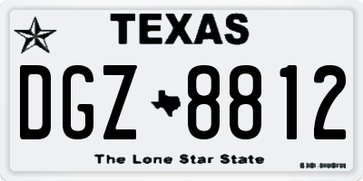TX license plate DGZ8812