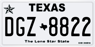 TX license plate DGZ8822