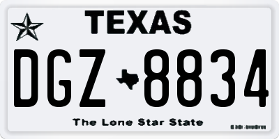 TX license plate DGZ8834