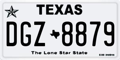 TX license plate DGZ8879