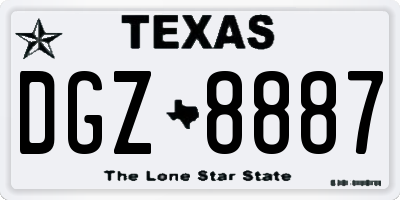TX license plate DGZ8887