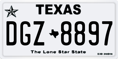 TX license plate DGZ8897
